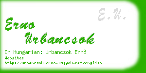 erno urbancsok business card