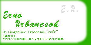 erno urbancsok business card